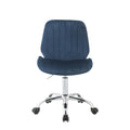 Twilight Blue And Chrome Swivel Office Chair Solid Blue Office Office Chairs Swivel Velvet