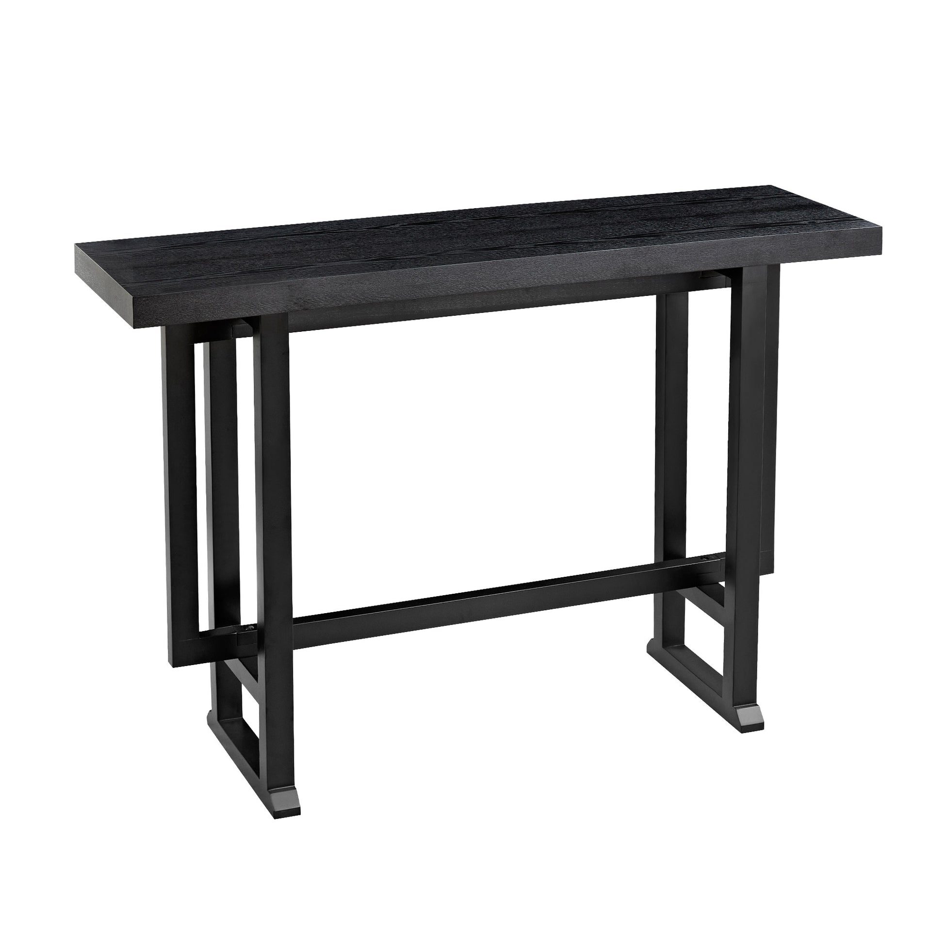 Bar Table,Bar Chair, Extra Long Entryway Table For Entryway, Hallway, Living Room, Foyer, Corridor, Rectangular Wood High Top Kitchen Dining Table, Black Matt Black Solid Wood Mdf
