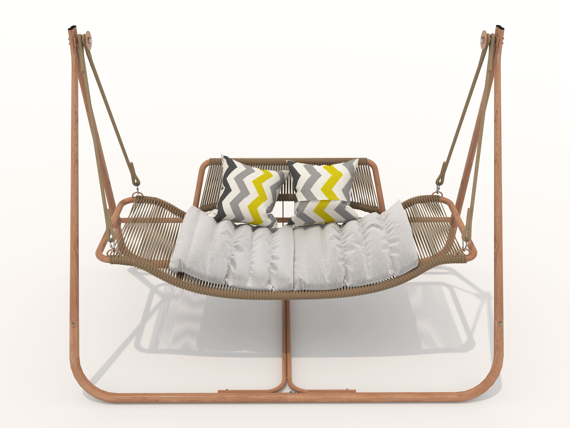 Hammock Swing Chair With Stand For Indoor,Outdoor, Anti Rust Wood Colored Frame 570 Lbs Capacity With Cushion Oversized Double Hammock Chair For Patio Balcony Bedroom Ban On Old W1132P155978 Gold Brown Rattan Metal