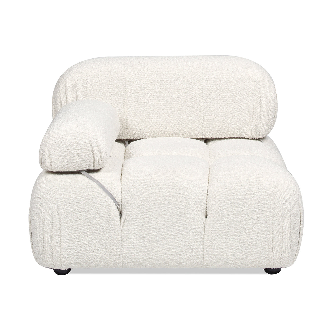 Marcel 36" Bubble Modular Modern Lounge Arm Chair, Ivory White Boucle White Foam Boucle