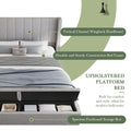 Queen Size Platform Bed With Headboard, Upholstered Platform Bed With Storage, Grey Box Spring Not Required Queen Grey Wood Bedroom Storage Included Foam Polyester Fabric,Plywood,Steel,Upholstered