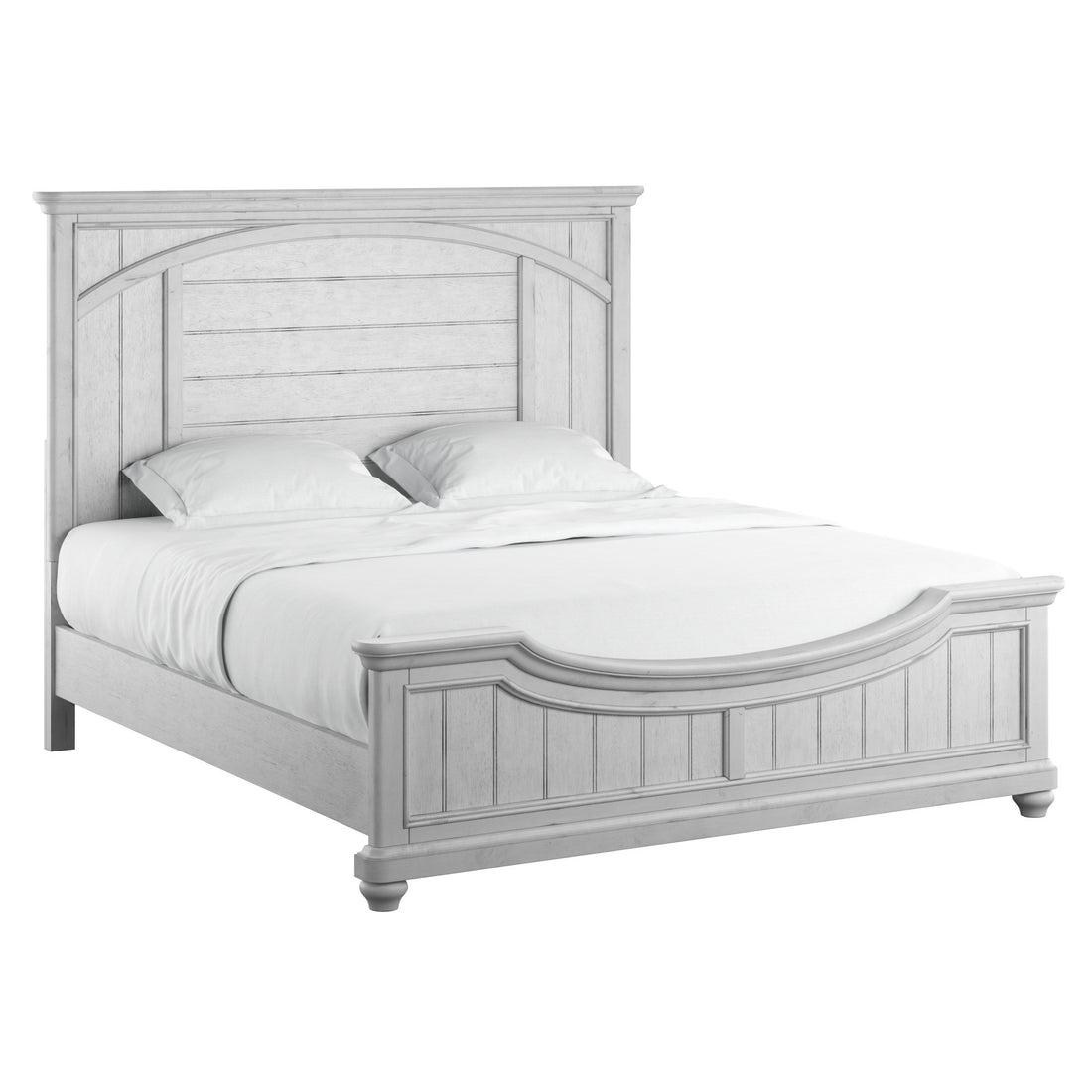 Mariano Gray Queen Panel Bed Queen Gray Solid Wood