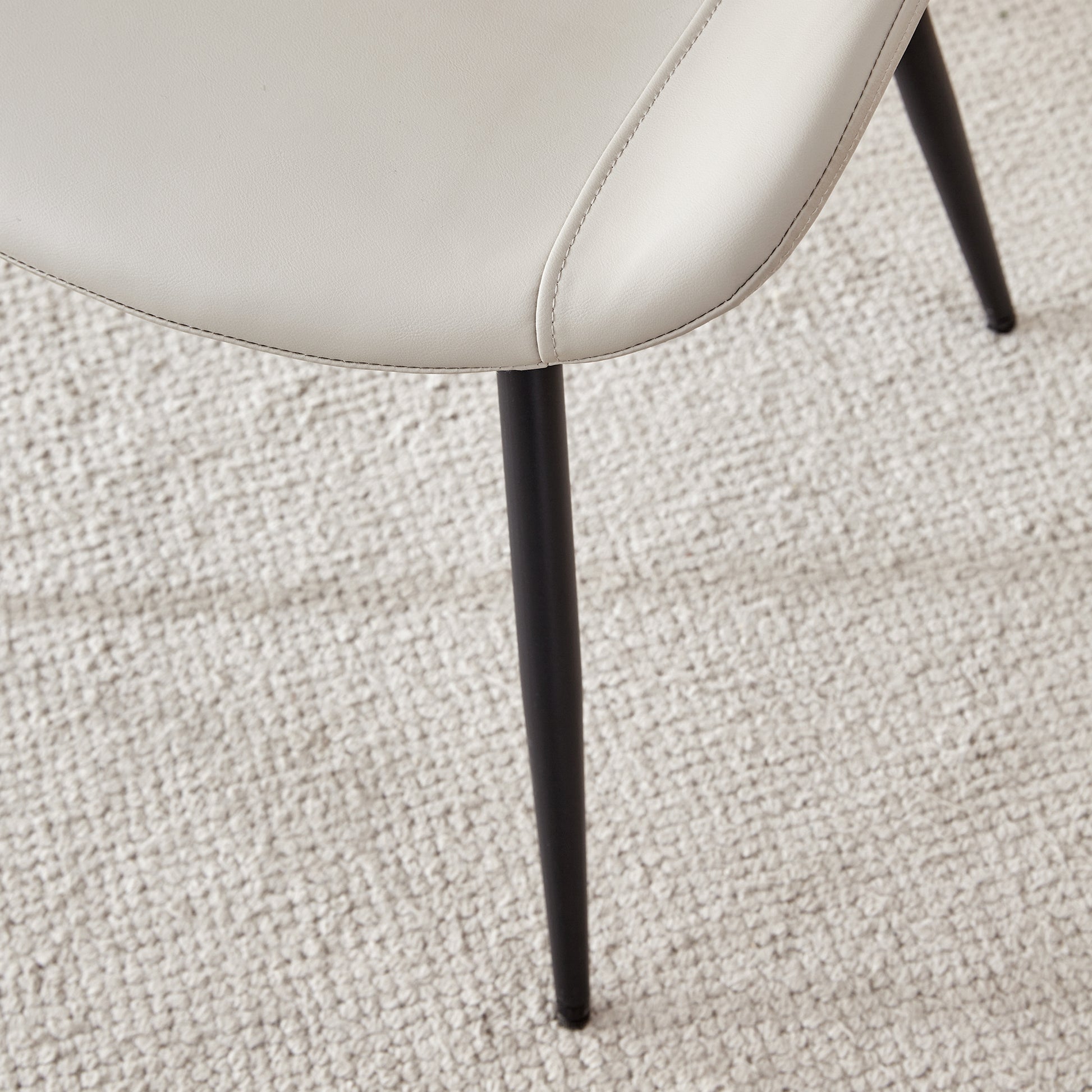 Table And Chair Set, White Imitation Marble Texture Rock Board Table Top, Black Metal Table Legs, Stable And Beautiful. Modern Simple Dining Table, Comfortable Seating. White Gray Metal