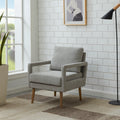 Mid Century Armchair2Pcs, Accent Chair With Wood Legs & Soft Cushion For Living Room, Bedroom, Home Office, Study, Grey Gray Foam Wood Fabric