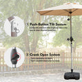 7.5Ft Patio Umbrella, Outdoor Table Umbrella With Push Button Tilt And Crank, Uv Protection Waterproof Market Sun Umbrella With 6 Sturdy Ribs For Garden, Deck, Backyard, Pool Beige Beige Round Uv Resistant Umbrellas Aluminium