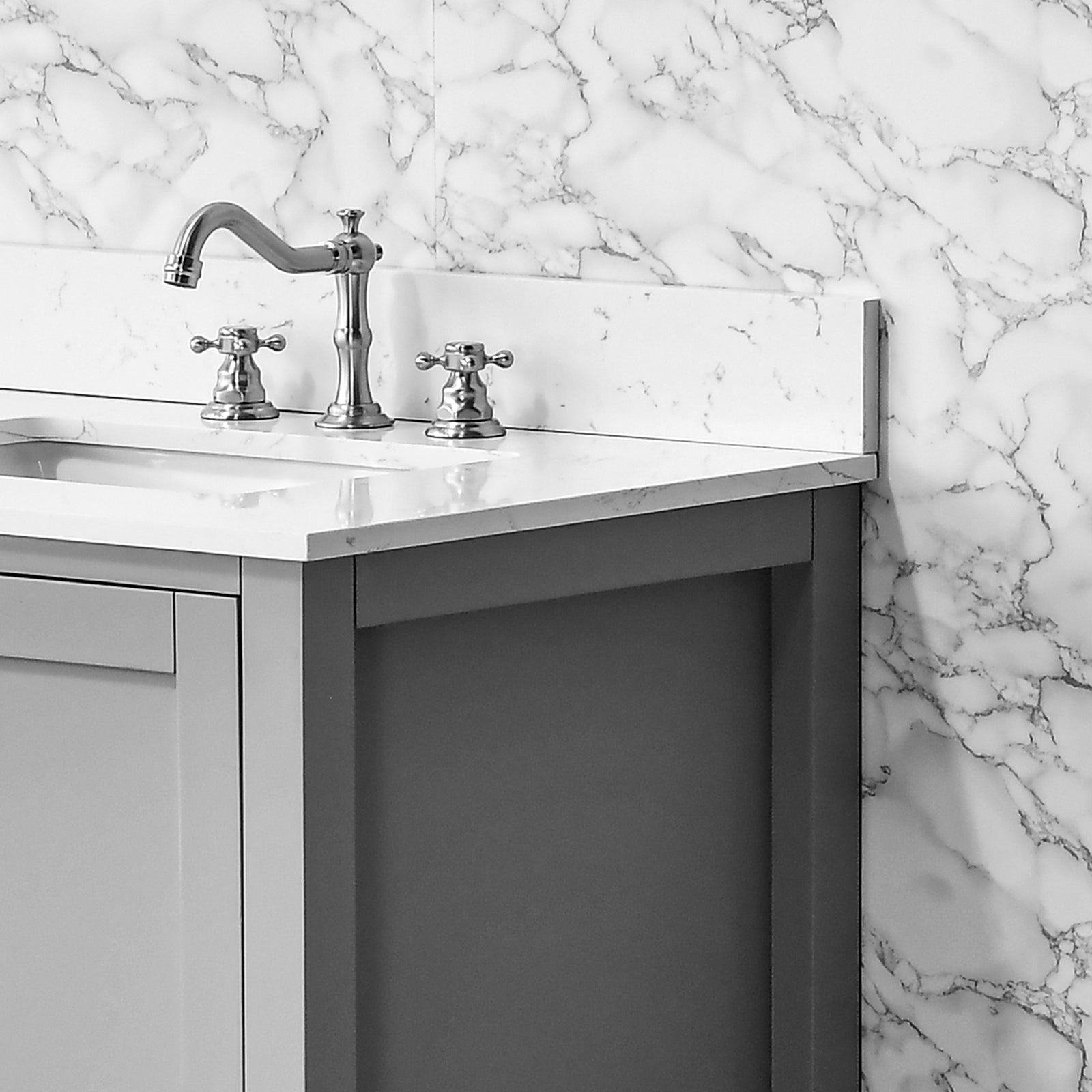 72"X 22" Bathroom Stone Vanity Top Engineered Color With Undermount Ceramic Sink And 3 Faucet Hole With Backsplash White Bathroom Stone