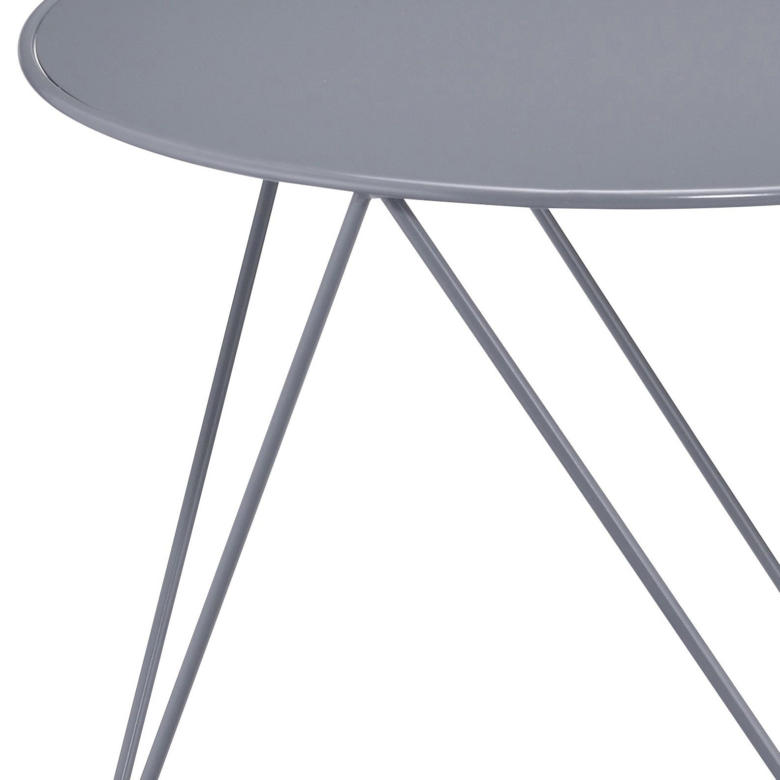 Grey Geometric Metal Base Accent Table Grey Primary Living Space Contemporary Round Metal