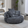 Coolmore Lazy Sofa Durable Comfort Lounger High Back Bean Bag Chair Couch With Three Pillows For Adults And Kids, Indoor & Outdoor, Single Gaming Sofa Chair For Bedroom,Office Gray Chenille Gray Foam Chenille 1 Seat