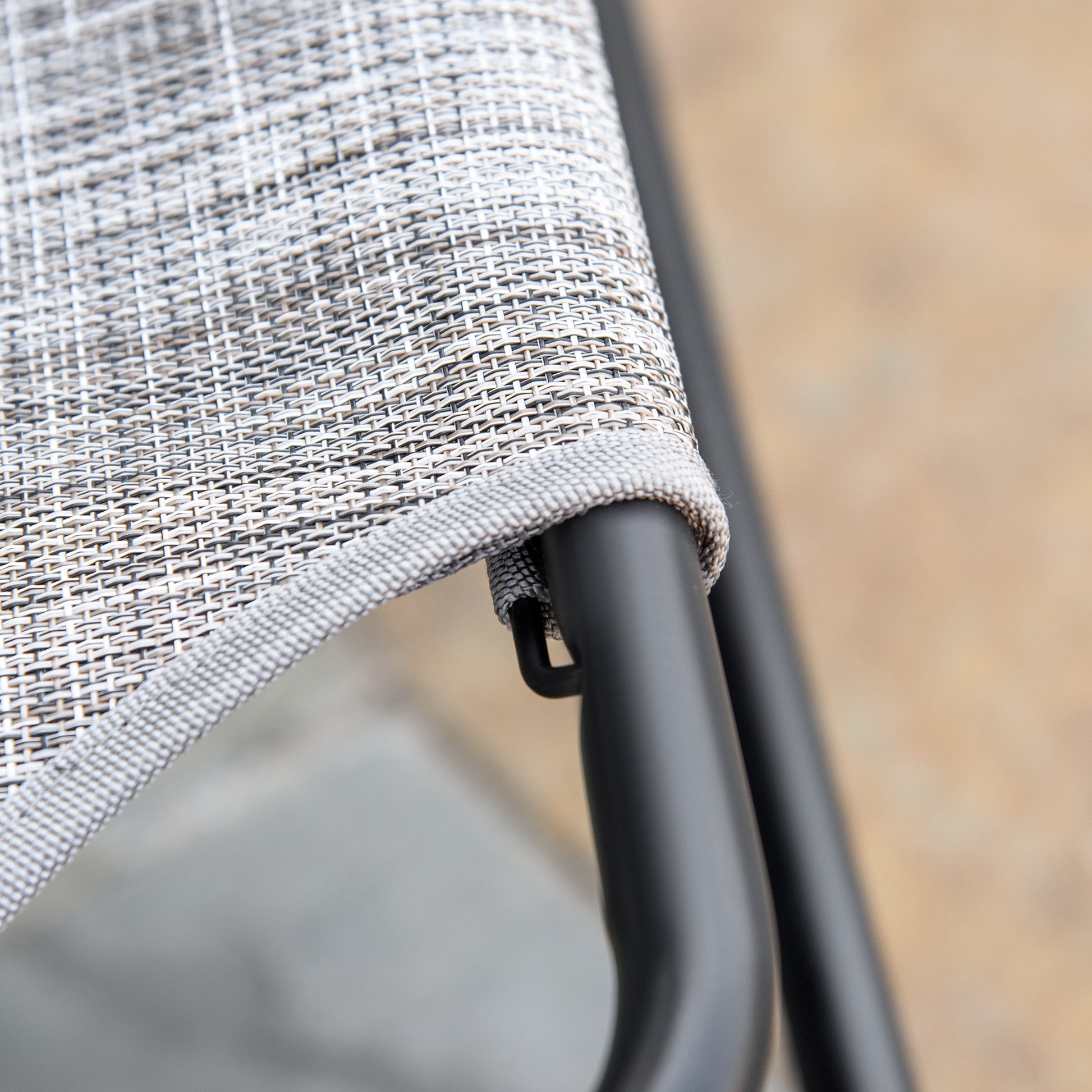 Outsunny Garden Rocking Chair, Outdoor Indoor Sling Fabric Rocker For Patio, Balcony, Porch, Grey Gray Steel