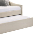 Mosh Twin Size Daybed With Trundle, Camelback, Taupe Fabric Upholstered Twin Taupe Mdf
