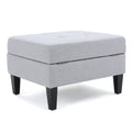 Storage Ottoman Light Grey Fabric