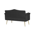 Black 2 Seater Sofa Black Wood Tufted Back Velvet 2 Seat