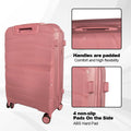 Hardside Luggage Sets 3 Pieces, Expandable Luggages Spinner Suitcase With Tsa Lock Lightweight Carry On Luggage 20Inch 24Inch 28Inch Rose Gold Polypropylene