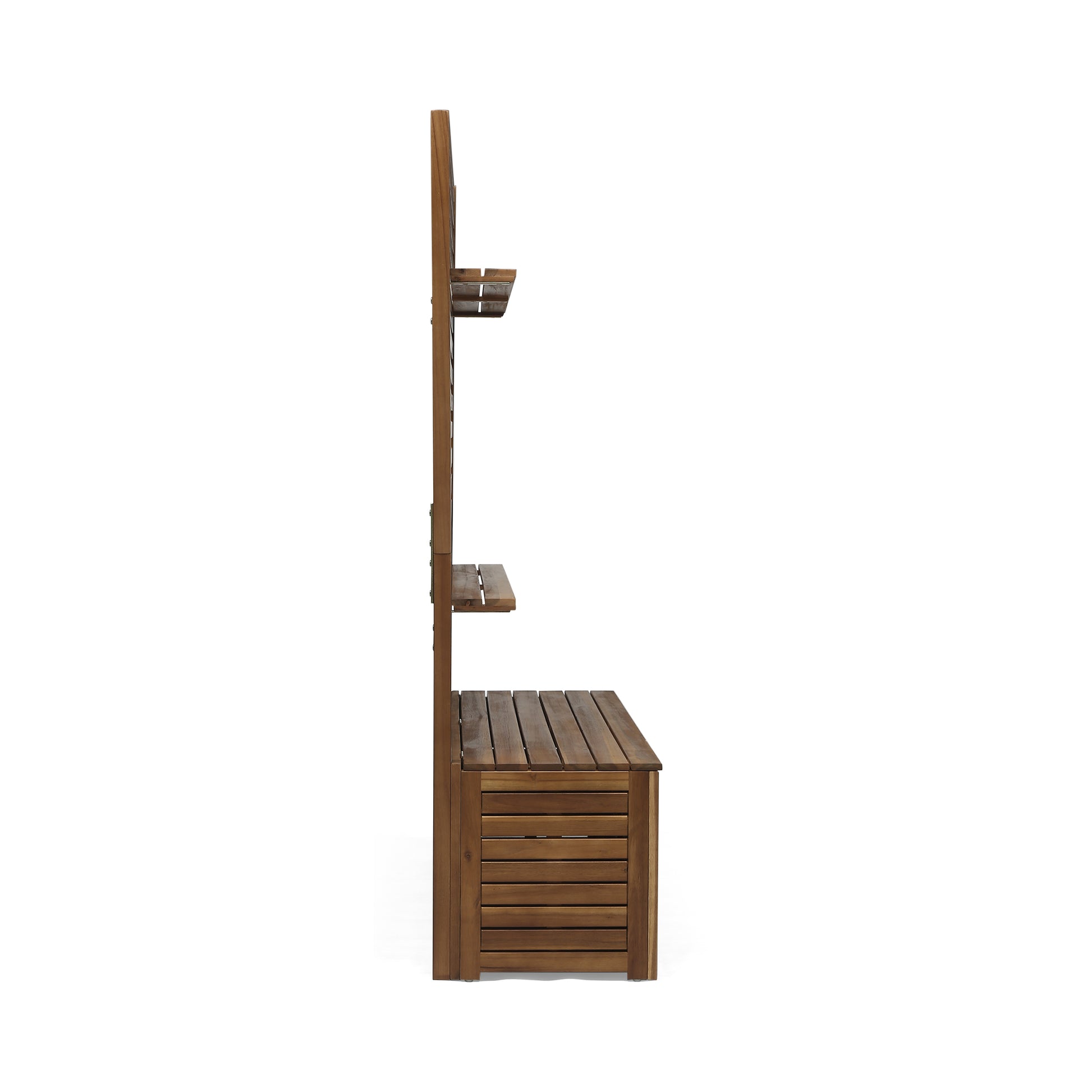 Sylmar Storage Bench With Rack Teak Acacia Wood