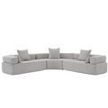 Arrived Oversized Combination Sofa,Curved Sofa,Upholstered 4 Seater Couch For Living Room, Modern Modular 3 Piece Free Combination, Semicircular Modular Sofaboucle, Gray Gray Polyester Primary Living Space Soft Tight Back Modern Square Arms Foam