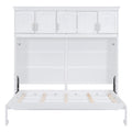 Queen Size Murphy Bed Wall Bed With Top Cabinets,White Queen White Plywood
