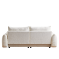 Lamb'S Wool 2 Seater Cushion Sofa 90'' Comfortable Sofa For Living Room Bedroom And Other Casual Spaces Lamb'S Wool Sofa With 2 Cushions And 2 Ball Pillows. Beige Two Sets Beige Foam Fabric 4 Seat