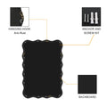 Solid Wood Wavy Rectangle Mirror Black 40