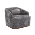 Coolmore Swivel Barrel Chair, Comfy Round Accent Sofa Chair For Living Room, 360 Degree Swivel Barrel Club Chair, Leisure Arm Chair For Nursery, Hotel, Bedroom, Office, Lounge Gray Boucle Gray Primary Living Space Foam Boucle
