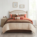 7 Piece Faux Suede Comforter Set Coral Cal King California King Coral Polyester