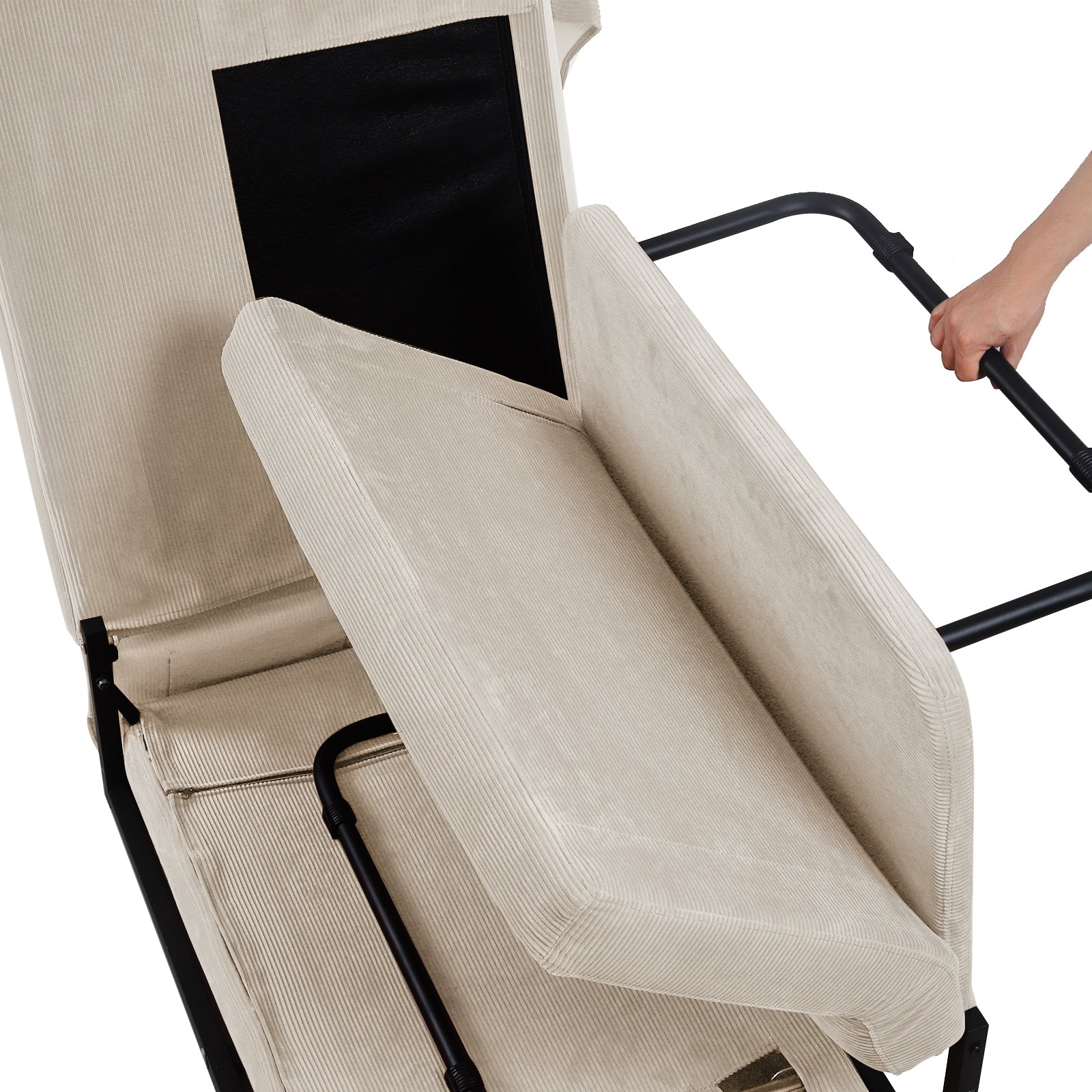 Modern Corduroy Sofa Bed,Couch Chair,Sleeper Bed,Small Lounge Sofa W Reclining Backrest,Furniture For Living Room,Bedroom,4 In 1 Convertible Sleeper Sofa Bed, White White Corduroy 1 Seat