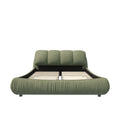 Queen Size Luxury Upholstered Platform Bed With Oversized Padded Backrest And Solid Wood Frame,Suitable For Multiple Heights Of Mattresses,Green Old Sku:W1885S00018 Box Spring Not Required Queen Green Wood Pine Solid Wood