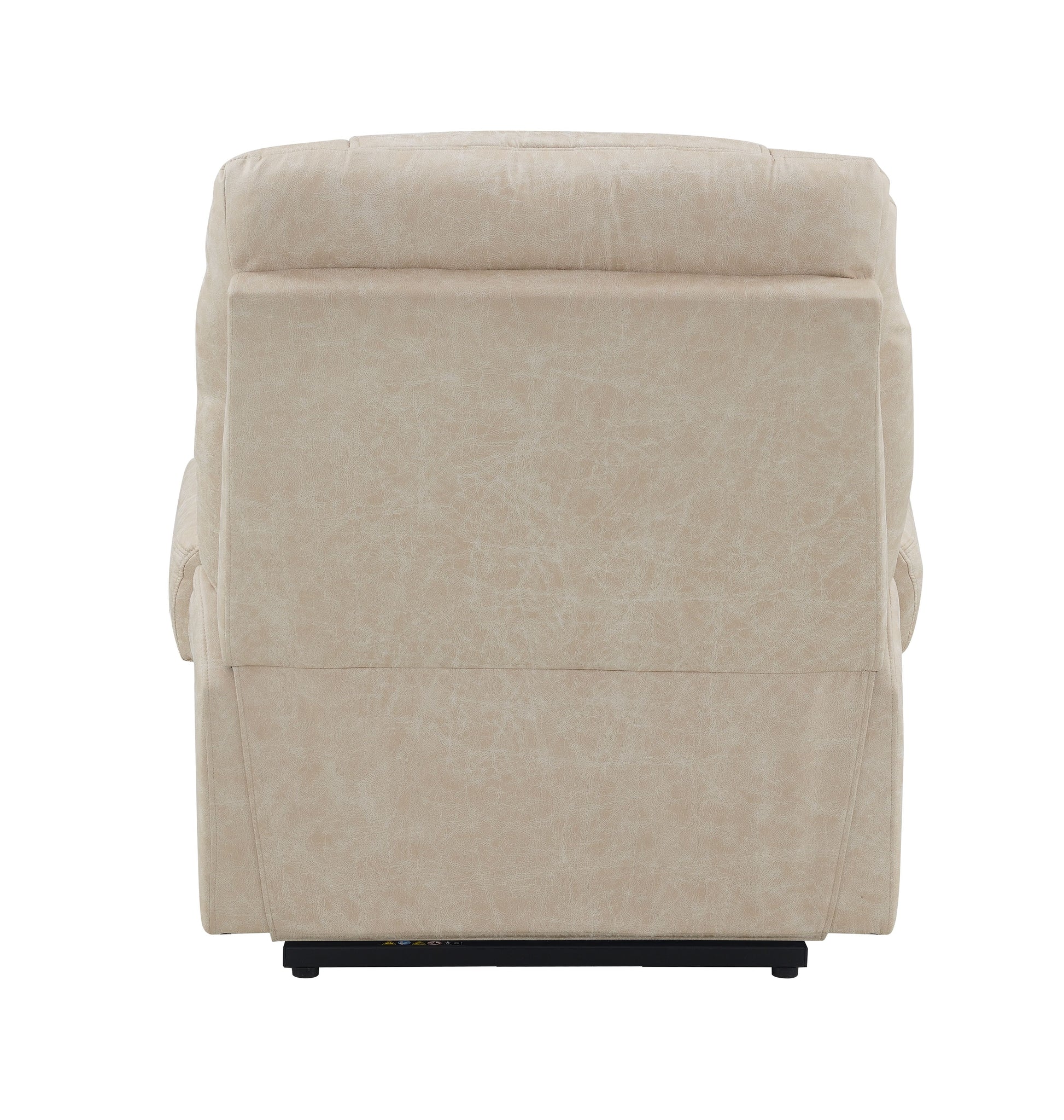 Nairi Ivory Leather Aire Power Motion Recliner With Lift, Heating & Massage Function Ivory Faux Leather