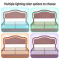 Queen Size Velvet Upholstered Smart Led Bed Frame With Adjustable Height Headboard,No Box Spring Needed,Easy Assembly,Pink Box Spring Not Required Queen Pink Wood Bedroom Cute,Modern Bed Frame Wood