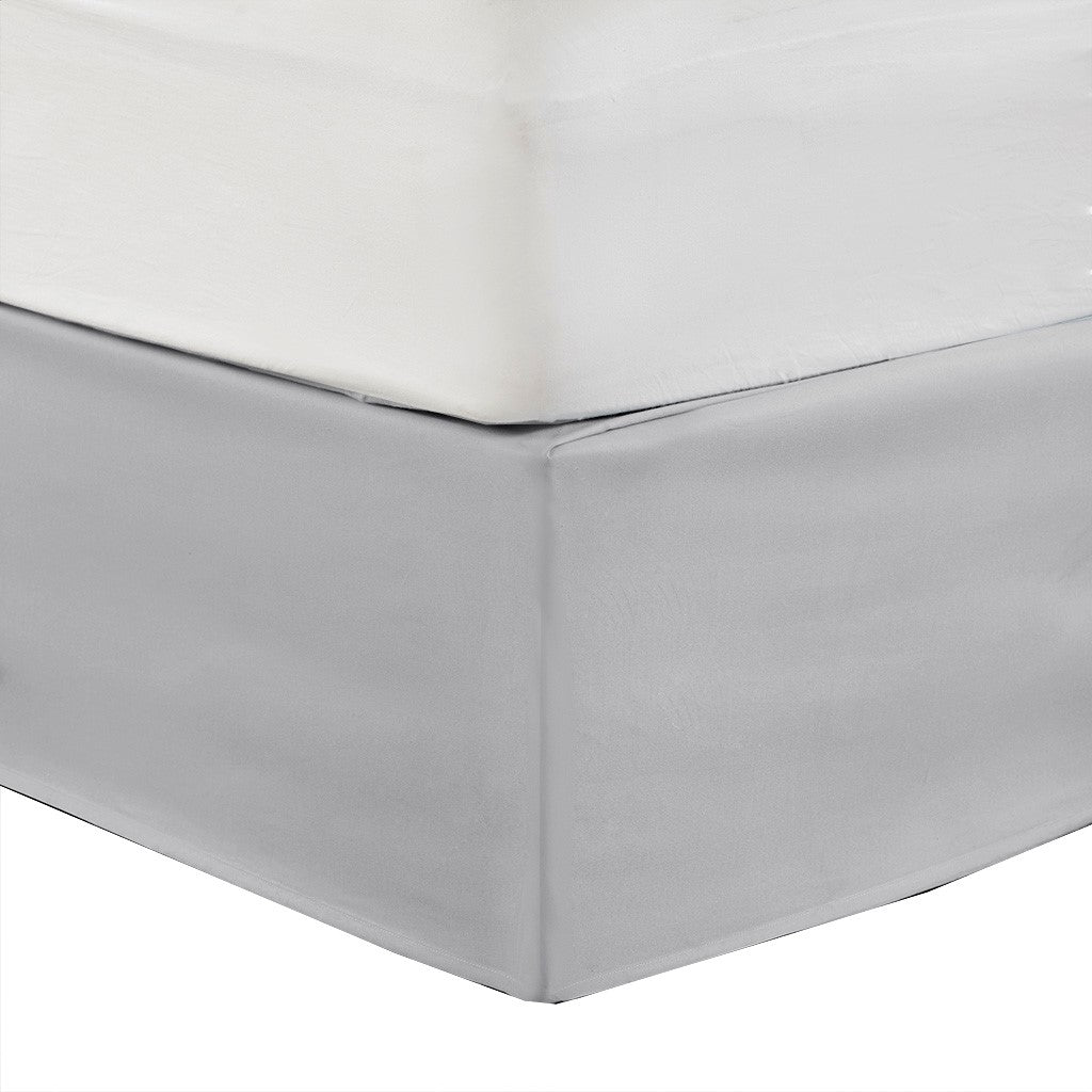 Wrap Around Adjustable Bedskirt Grey One Size Grey Microfiber