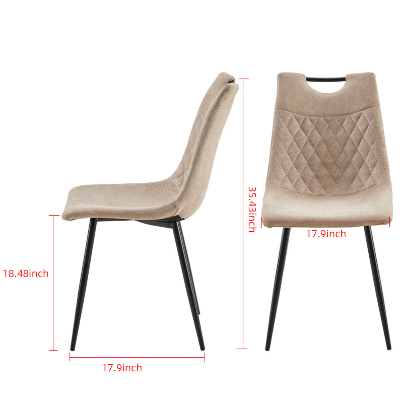 Black Leg And Beige Seat Chair,Set Of 4,Dining Chair,Coffee Chair Beige Metal