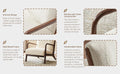Living Room Accent Arms Bedroom,Office,Apartment, Reading Chair, Single, Linen Fabric White 2 White Wood