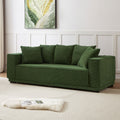 88.97'' Mid Century Modern Upholstered Sofa With 5 Matching Toss Pillows, Including Bottom Frame,Comfy Couches For Living Room, Bedroom, Apartment And Office.Green. Green Corduroy 3 Seat