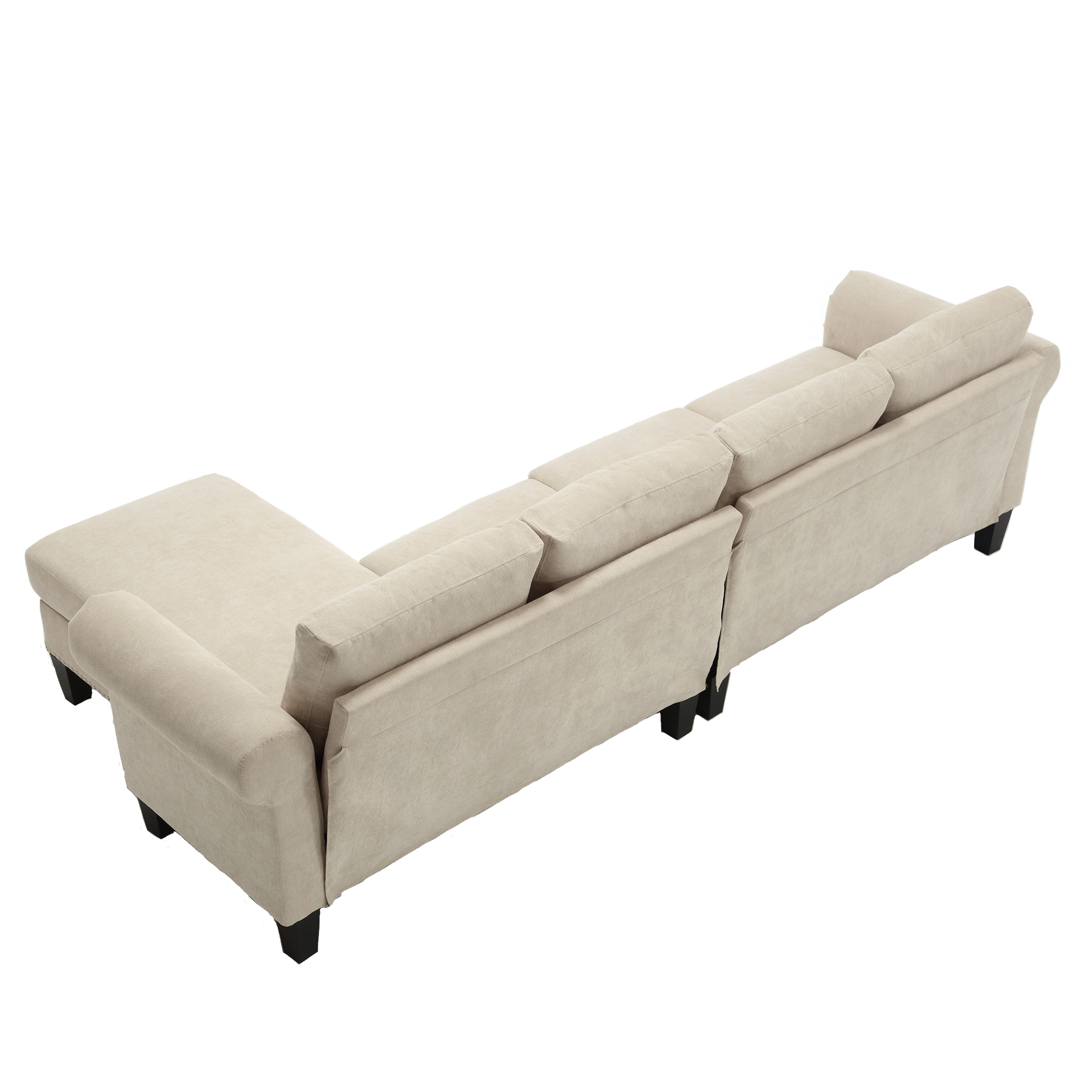 Arrived Convertible Sectional Sofa With Storage,L Shaped Sofa,Four Seater Sofa,Modern Linen Fabric Sectional Couches For Living Room, Beige Beige Polyester Wood Primary Living Space Medium Soft Cushion Back Modern Wood 4 Seat