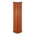 Corner Curio Cabinet With Lights, Adjustable Tempered Glass Shelves, Mirrored Back, Display Cabinet,Light Walnut E26 Light Bulb Not Included Walnut Mdf