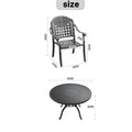 Cushions In Random Colors 7 Piece Set Of Cast Aluminum Patio Furniture With Cushions Yes Dining Set Black Seats 6 Rust Resistant Frame Water Resistant Cushion Garden & Outdoor Complete Patio Sets Aluminium