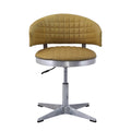 Turmeric And Chrome Adjustable Swivel Tufted Stool Yellow Primary Living Space Leather