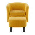 Swivel Accent Chair 360 Comfy Recliner Corduroy Arm Chair Single Sofa With Ottoman For Living Room Bedroom,Yellow Yellow Fabric