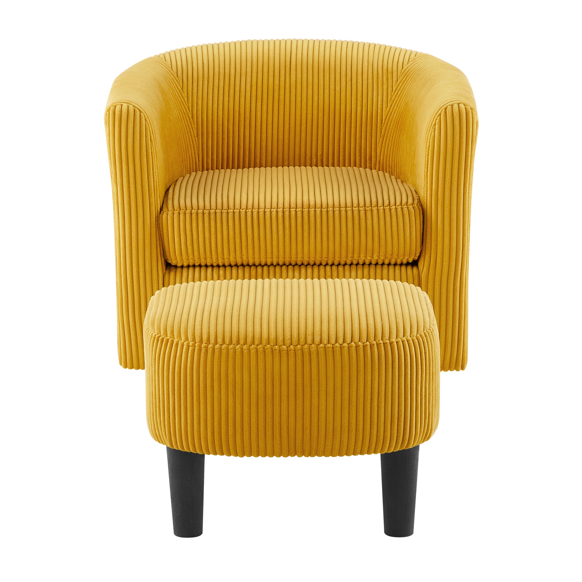Swivel Accent Chair 360 Comfy Recliner Corduroy Arm Chair Single Sofa With Ottoman For Living Room Bedroom,Yellow Yellow Fabric
