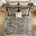 12 Piece Comforter Set With Cotton Bed Sheets Black Full Full Black Cotton