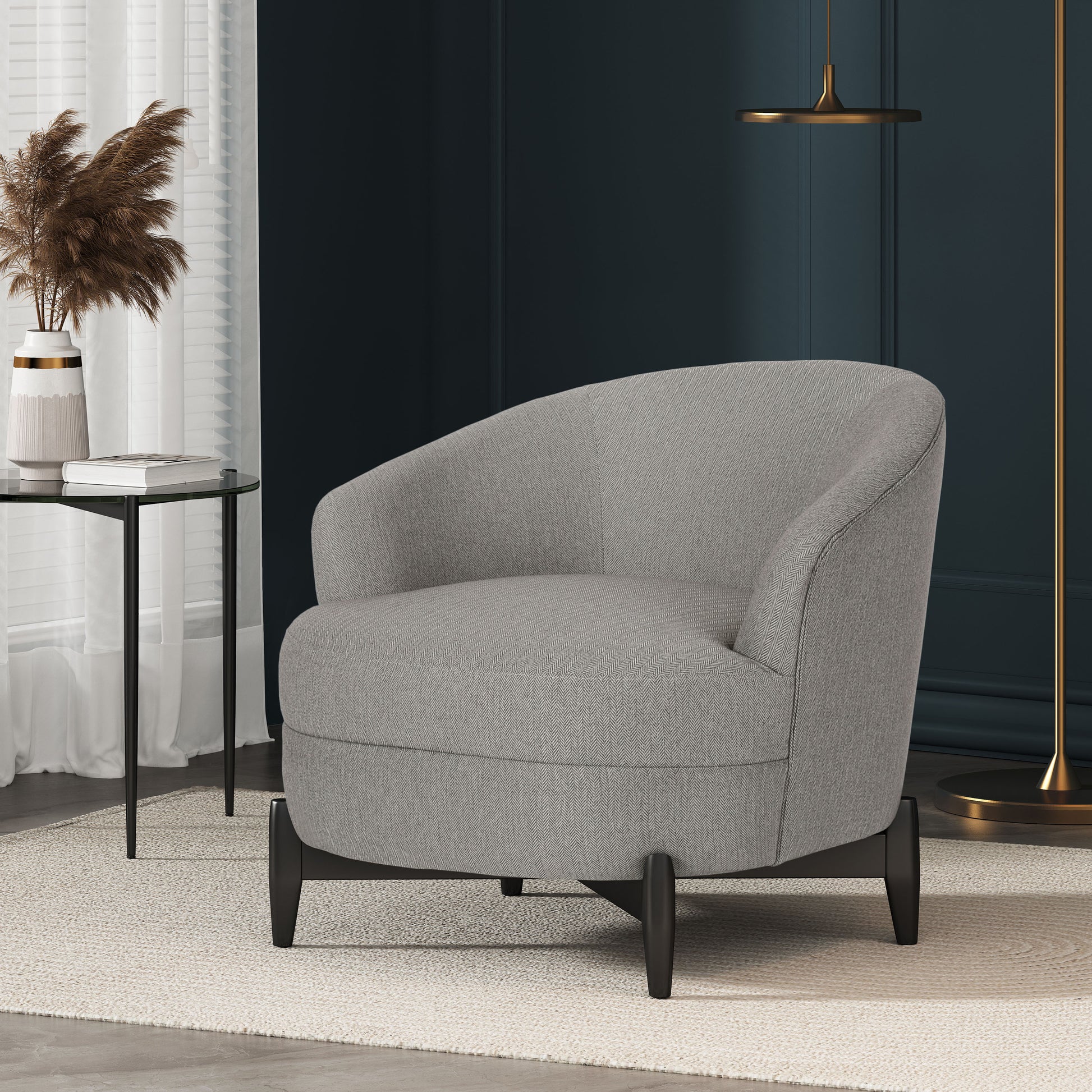 Club Chair Gray Fabric