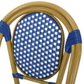 French Bistro Chair White Blue Rattan