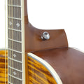 Beginner Metal Resonator Guitar, Full Size Circular Neck Traditional Resonator, Built In Preamplifier Tiger Wood