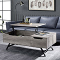 Grey Oak Coffee Table With Lift Top Grey Primary Living Space Modern Rectangular Coffee & End Tables Rectangular Wood H Shape