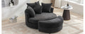 Orisfur. 360 Swivel Accent Barrel Chair With Storage Ottoman & 4 Pillows, Modern Chenille Leisure Chair Round Accent For Living Room, Gray Gray Foam Chenille