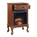 Walnut 1 Drawer Fireplace With Queen Ann Leg Electric Walnut Primary Living Space Freestanding Wood Electric