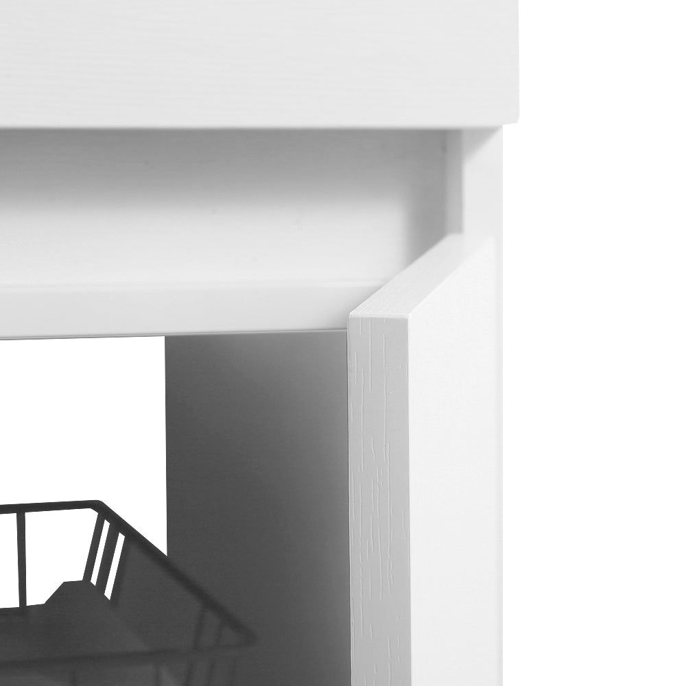 20 "White Bathroom Cabinet Black Tripod With Ceramic Sink White Solid Wood