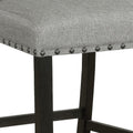 Lok 30 Inch Wood Barstool, Set Of 2, Trim, Padded Seating, Gray Gray Solid Wood