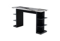 Reggie Console Sofa Table Black Primary Living Space Modern Rubberwood Shelves Rectangular Solid Wood Mdf Wood Pedestal
