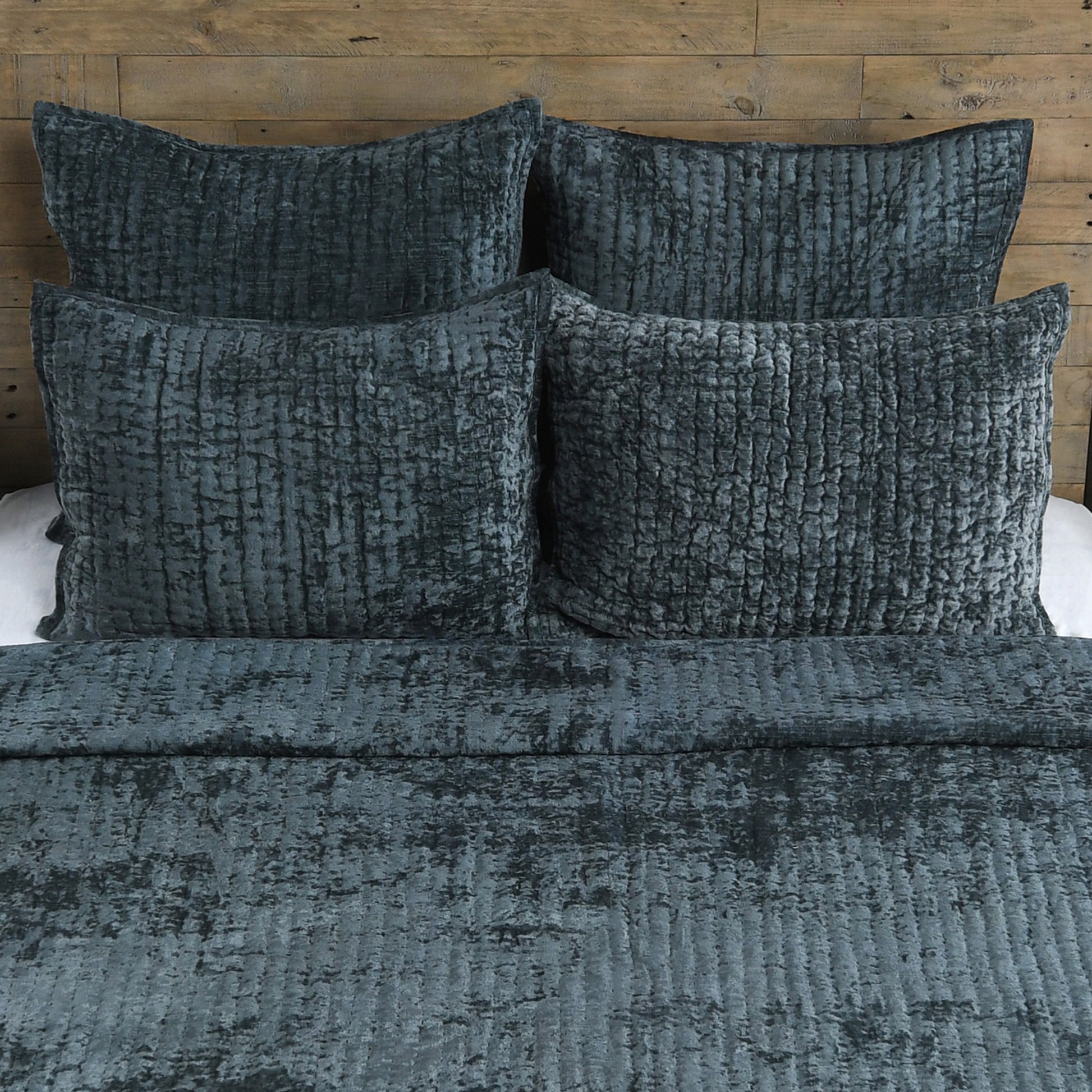 Lipa 96 X 108 Handmade King Size Quilt With Polyfill, Textured, Bay Green King Green Cotton