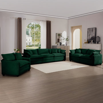 3 Piece Sectional Sofa Oversized Sectional Sofa Comfortable Sectional Sofaone Single Sectional Sofa, One 2 Seater Sofas, One 3 Seater Sofas Green Corduroy Deep Seat Sofa Green Corduroy 6 Seat